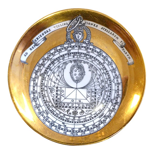 Vintage Piero Fornasetti Astrolabe Porcelain Plate, # 8 in Astrolabio Series For Sale