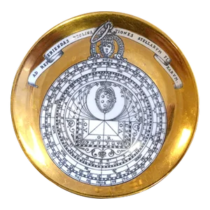 Vintage Piero Fornasetti Astrolabe Porcelain Plate, # 8 in Astrolabio Series