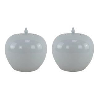 A Pair of White Watermelon Jars,Republic of China Period For Sale