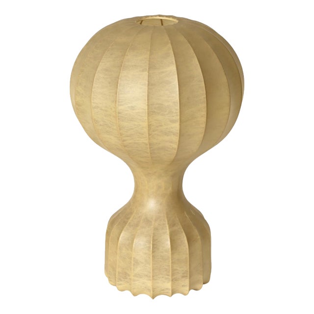 Large Gatto Beige Cocoon Table Lamp by Castiglioni for Flos, Italy, 1960s For Sale