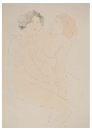 Auguste Rodin, The Entwined Models, Lithograph and Stencil