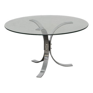 Chrome and Glass Coffee Table in the style of Roger Sprunger, 1970s For Sale