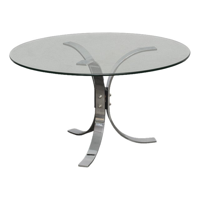 Chrome and Glass Coffee Table in the style of Roger Sprunger, 1970s For Sale