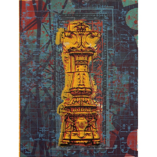 Classical Roman Judith Lipnik Perlow Column Series VII 2003 Signed Serigraph in Colors on Paper For Sale - Image 3 of 4