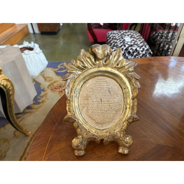 Baroque 1920s Italian Baroque Style Giltwood Frame For Sale - Image 3 of 10