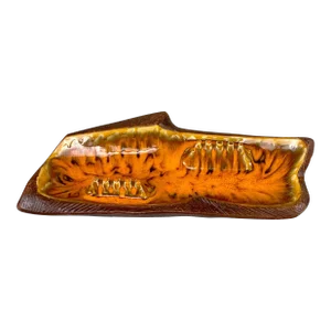 Mid-Century California Pottery Orange Drip Glazed Centerpiece Cigar Ashtray