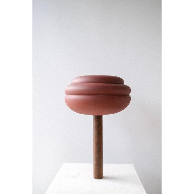 Contemporary Vase in Iron-Rich Stoneware with Glazed Interior by Robin Kerr For Sale - Image 3 of 7