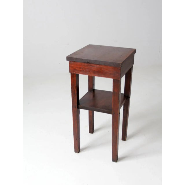 Mid 20th Century Vintage Hand-Built Wood End Table For Sale - Image 5 of 10