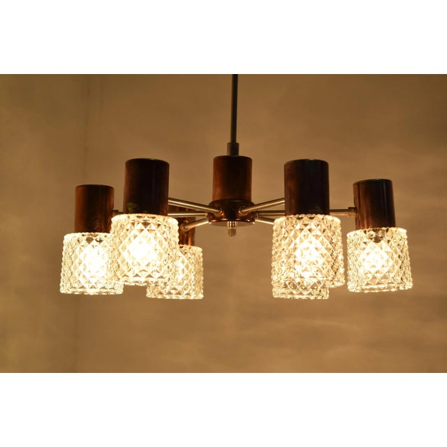 Metal Mid-Century Chandelier by Kamenicky Senov, 1960s For Sale - Image 7 of 15