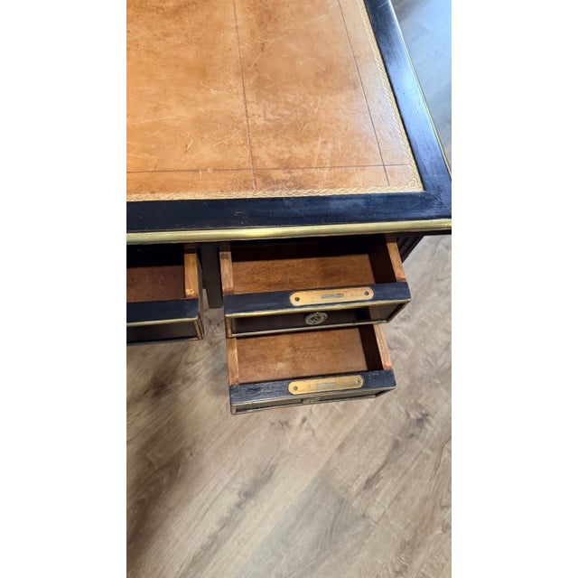 Late 19th Century Leather Top English/Italian Desk 5 Drawer / Extendable Top For Sale - Image 11 of 18