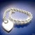 1990s Tiffany & Co Estate Twisted Rope Bracelet With Heart 8" Sterling Silver For Sale - Image 9 of 9