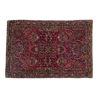 Antique German Sarouk Rug - 3'3" X 4'10" For Sale