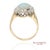 Metal 13k White and Yellow Gold Vintage Natural Diamond and Natural Opal Ring For Sale - Image 7 of 12