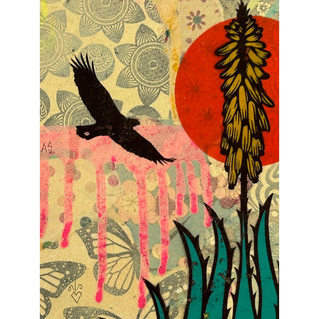 Orange Ernesto Yerena “Resilience of Memory,” 2017 — Mixed Media on Panel For Sale - Image 8 of 18