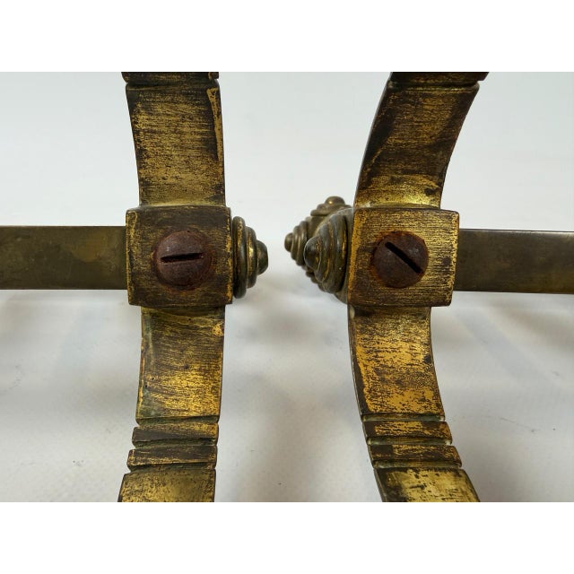 Metal Antique Victorian Bronze Fire Dogs, 1800s, Set of 2 For Sale - Image 7 of 10