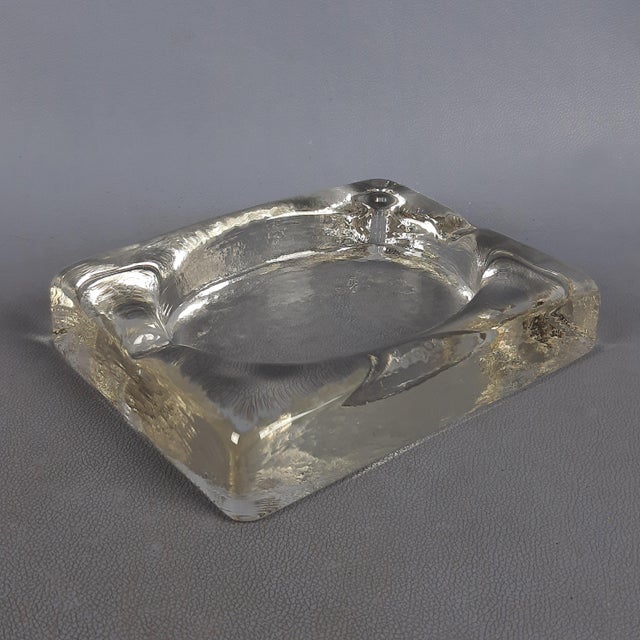 Modern Italian Murano Glass Ashtray with Ice Effect, 1970s For Sale - Image 13 of 13
