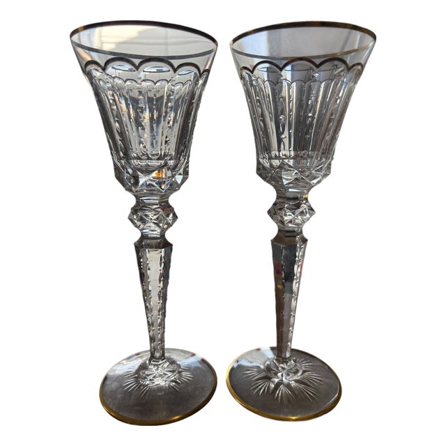 Large Excellence Glasses in Crystal from Saint Louis, Set of 2 For Sale