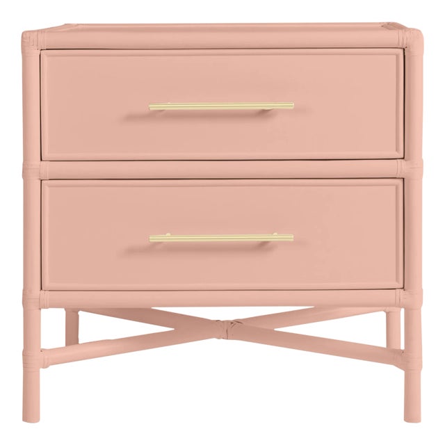 David Francis Furniture for Chairish Verona Two-Drawer Nightstand, Chippendale Rosetone For Sale