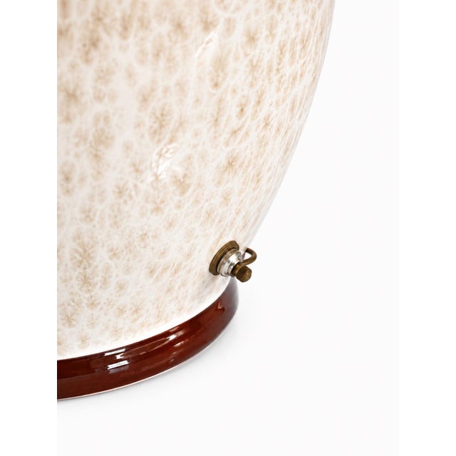 Mid-Century Modern Vintage Danish Modern Glow Through Ceramic Lamp Pair | For Sale - Image 3 of 3