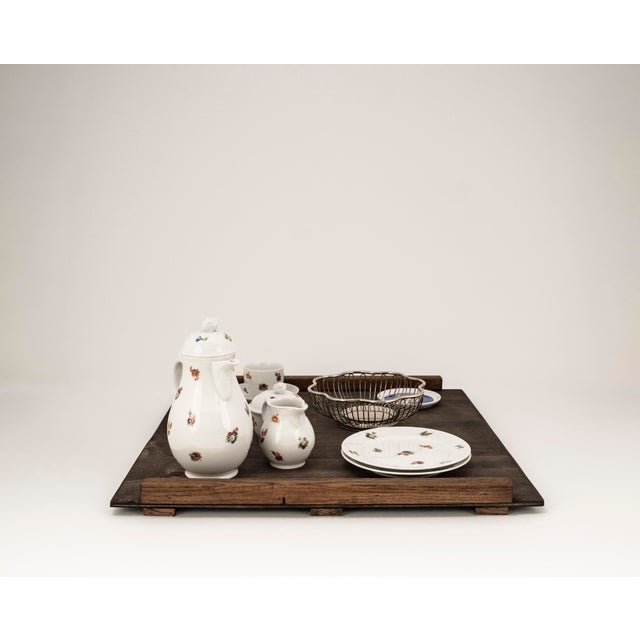 Wood Biedermeier Tête-À-Tête for Two on Wooden Tray Streublume by Fürstenberg, 1950s, Set of 12 For Sale - Image 7 of 15