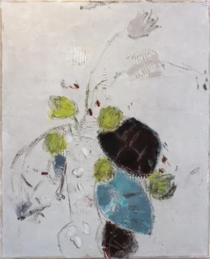 Modern Abstract Still Life Floral Earth Tone Oil Painting "Awh 161" Original Artwork by Bernhard Zimmer