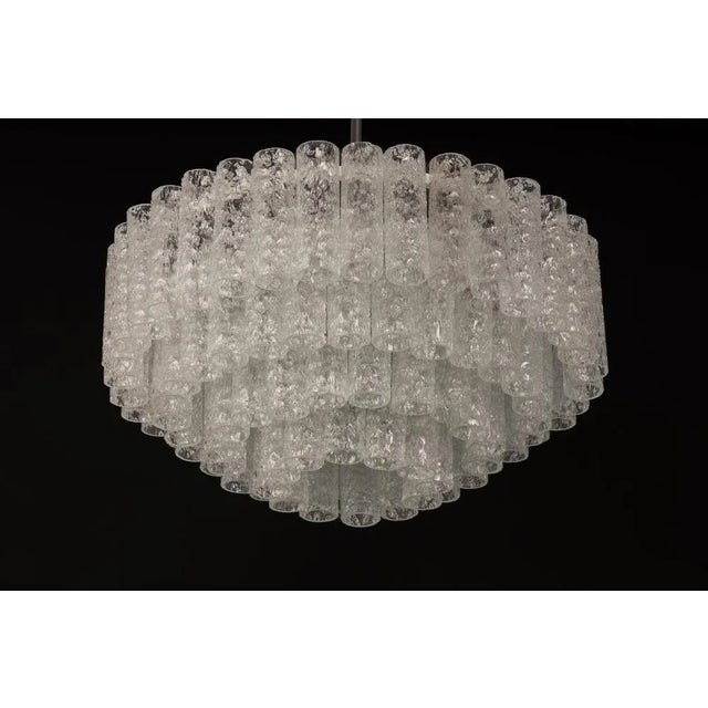 1960s Large Ice Glass Tube Chandelier from Doria, Germany, 1960s For Sale - Image 5 of 12
