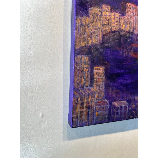 Stunning vintage artwork by Molly J Schiff measured 30 x 30 and titled “Celebration Hong Kong”