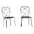 Set of Two French Wrought Iron Garden Chairs Circa 1960s W/ Heart Backs For Sale