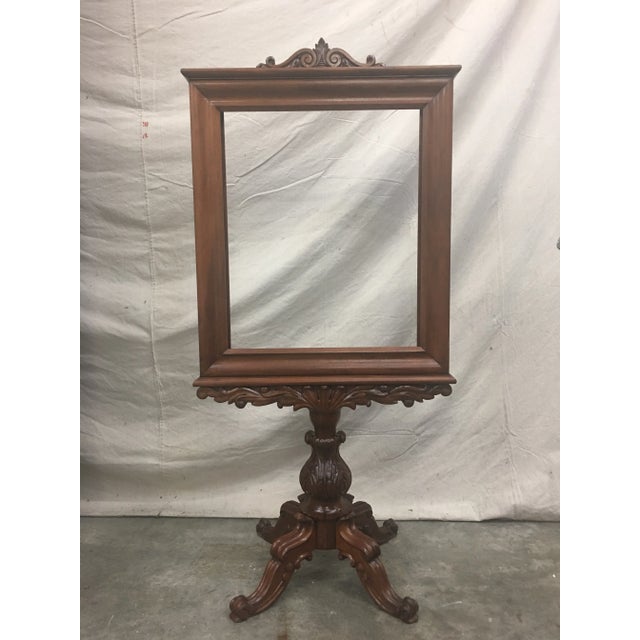 English Antique Mahogany Expandable Fireplace Screen on Pedestal For Sale - Image 11 of 11