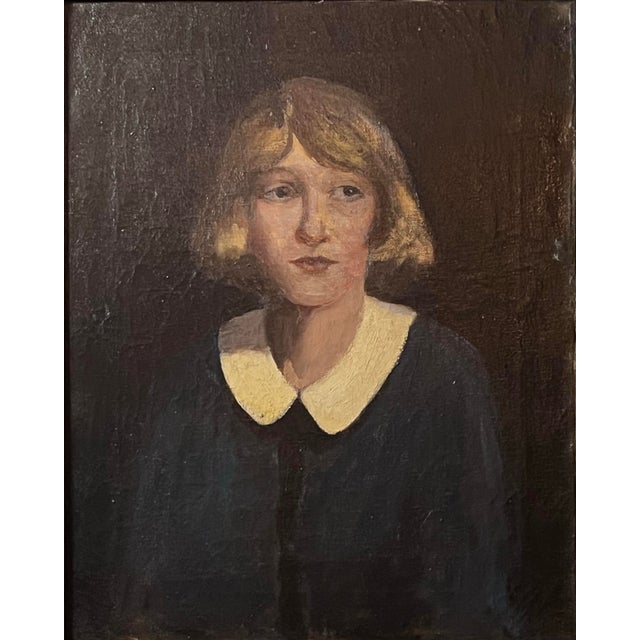 Portraiture 19th Century Framed Portrait of a Girl, "Little Orphant Annie" Oil on Canvas For Sale - Image 3 of 11