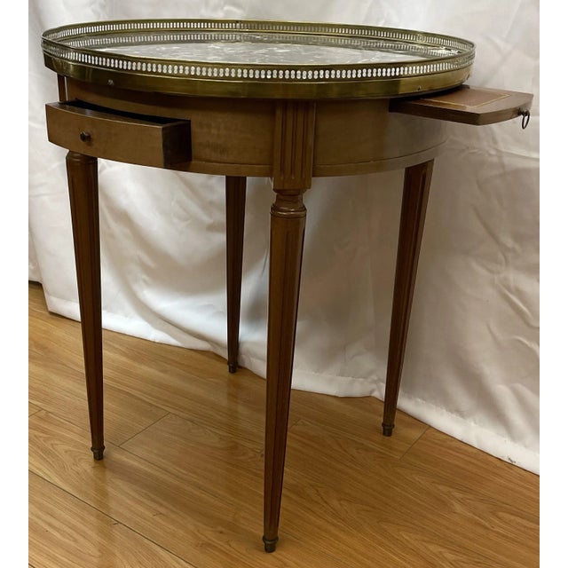 Circa 1940's Bouillotte Marble Top Table For Sale - Image 4 of 5