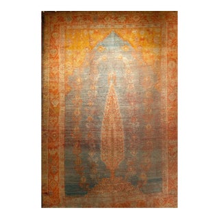 19th Century Turkish Oushak Rug, Tree of Life Design, Aqua Blue, 7' x 10' For Sale