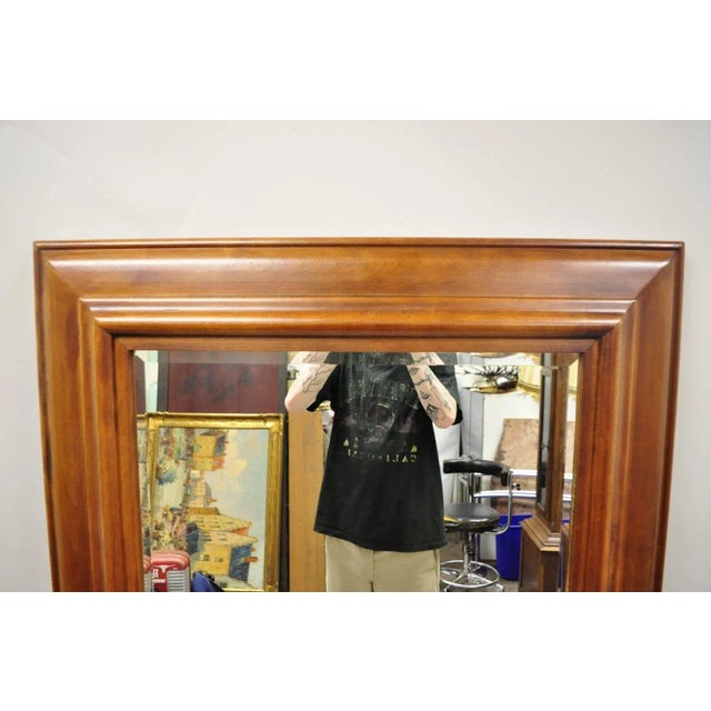 Traditional Large Cherry Wood Frame Beveled Glass 65" Standing Dressing Hall Mirror For Sale - Image 3 of 11