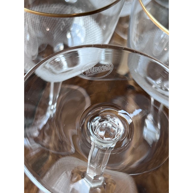Late 20th Century Moser Royal 24-Karat Gold Trim Red Wine Glasses 6.3" Height - Set of 18 For Sale - Image 11 of 12