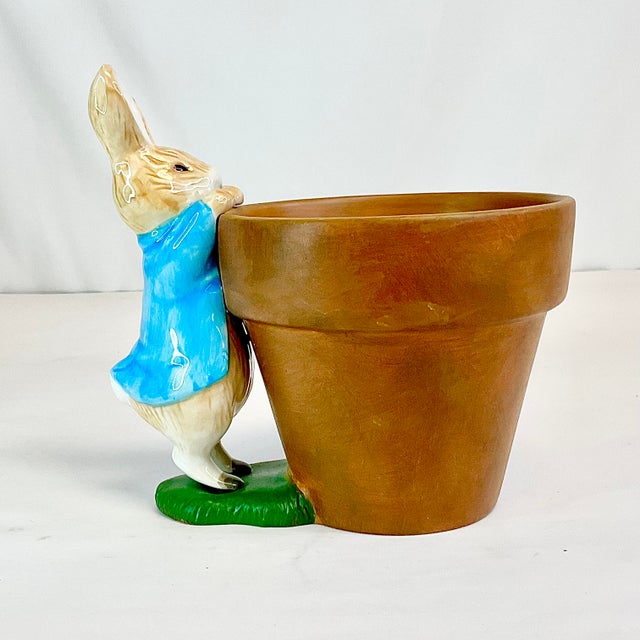 English 2000s Vintage Boho Chic English Peter Rabbit Planter For Sale - Image 3 of 10