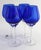 Vintage Italian Empoli Cobalt Blue Wine Goblets Glasses, Hand Blown - Set of 4 For Sale - Image 4 of 5