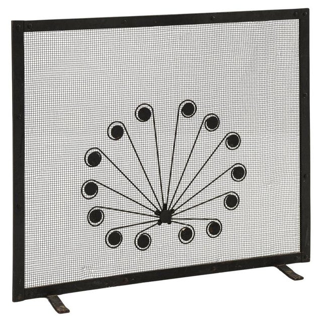 Black Fire Screen in Metal by Gunnar Ander, 1960s For Sale - Image 8 of 8
