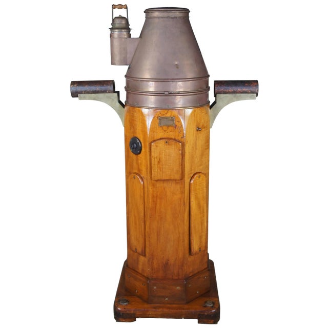Antique W. Hartmann Oak & Copper Ships Binnacle Nautical Maritime Compass For Sale - Image 13 of 13