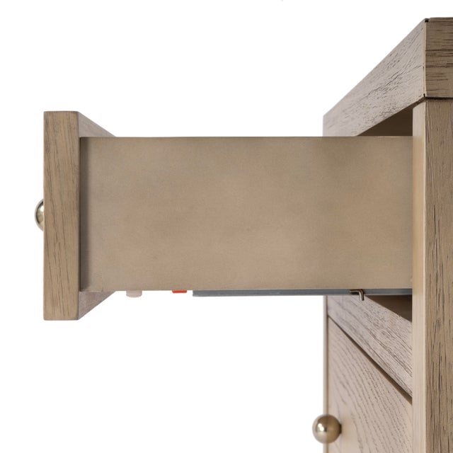 Nora 25 in. W Rectangular Wood 3 Drawer Nightstand, Light Oak For Sale In Chicago - Image 6 of 10