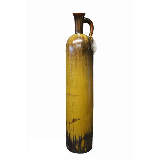 Gold Monumental John Richard Ceramic Drip Glaze Floor Palace Vase For Sale - Image 8 of 8