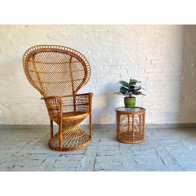 Vintage Italian Peacock Wicker Armchair, 1960s For Sale - Image 15 of 15