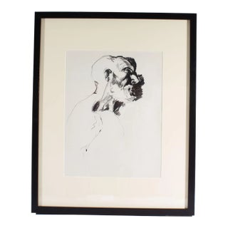 Charcoal Portrait Drawing of a Man by James L. Bruch For Sale