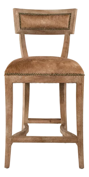 Carvell Counter Stool - Brown Cowhide / Oak Frame
