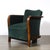 Art Deco Pair of Art Deco Walnut Armchairs in Eucalyptus Mohair Velvet W/ Nickel Sabots For Sale - Image 3 of 18