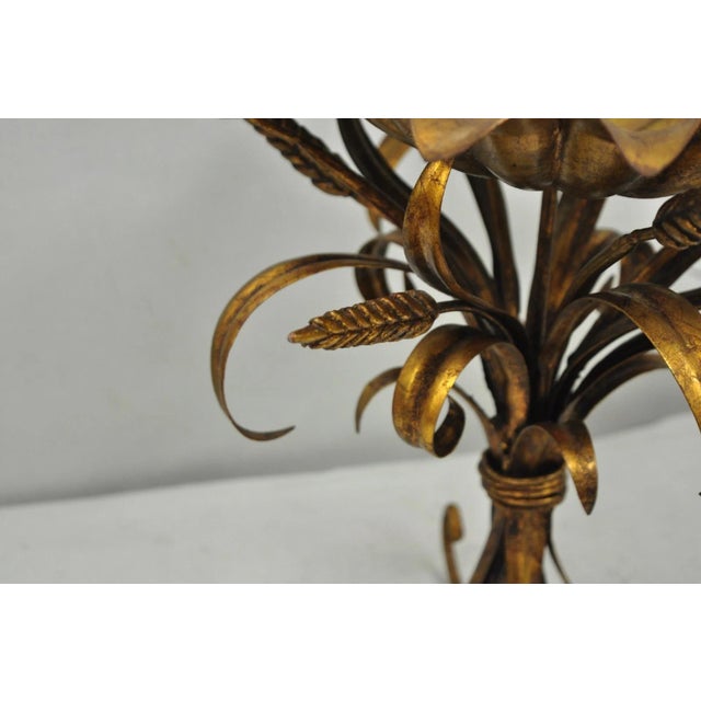 Vintage Italian Hollywood Regency Gold Gilt Tole Metal Iron Compote Centerpiece For Sale - Image 10 of 12