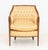 Art Deco Style Walnut Club Chair, with floral upholstered back and cushion. 32.25" H x 22.5" W x 25" D; seat: 19.5" H....