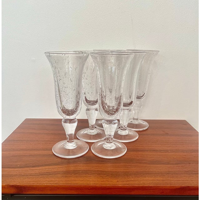 Art Glass Glassware from Biot, France, Set of 6 For Sale - Image 6 of 6
