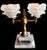1950s Art Nouveau Style Double Arm Table Lamp With Frosted Floral Shaped Art Glass Shades For Sale - Image 15 of 15