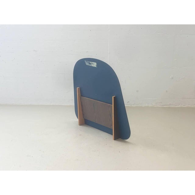 Mid-Century Organically Shaped Standing Mirror with Wooden Frame For Sale - Image 11 of 14