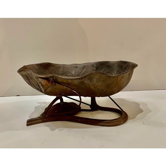 Silver 1960s Metal Lotus Lilly Bowl For Sale - Image 8 of 8